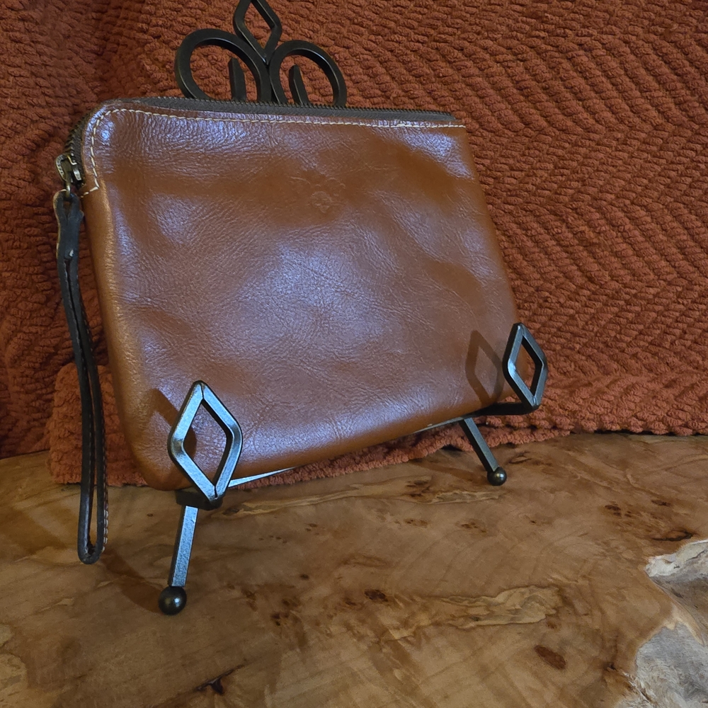 Patricia Nash Tan Leather Wristlet